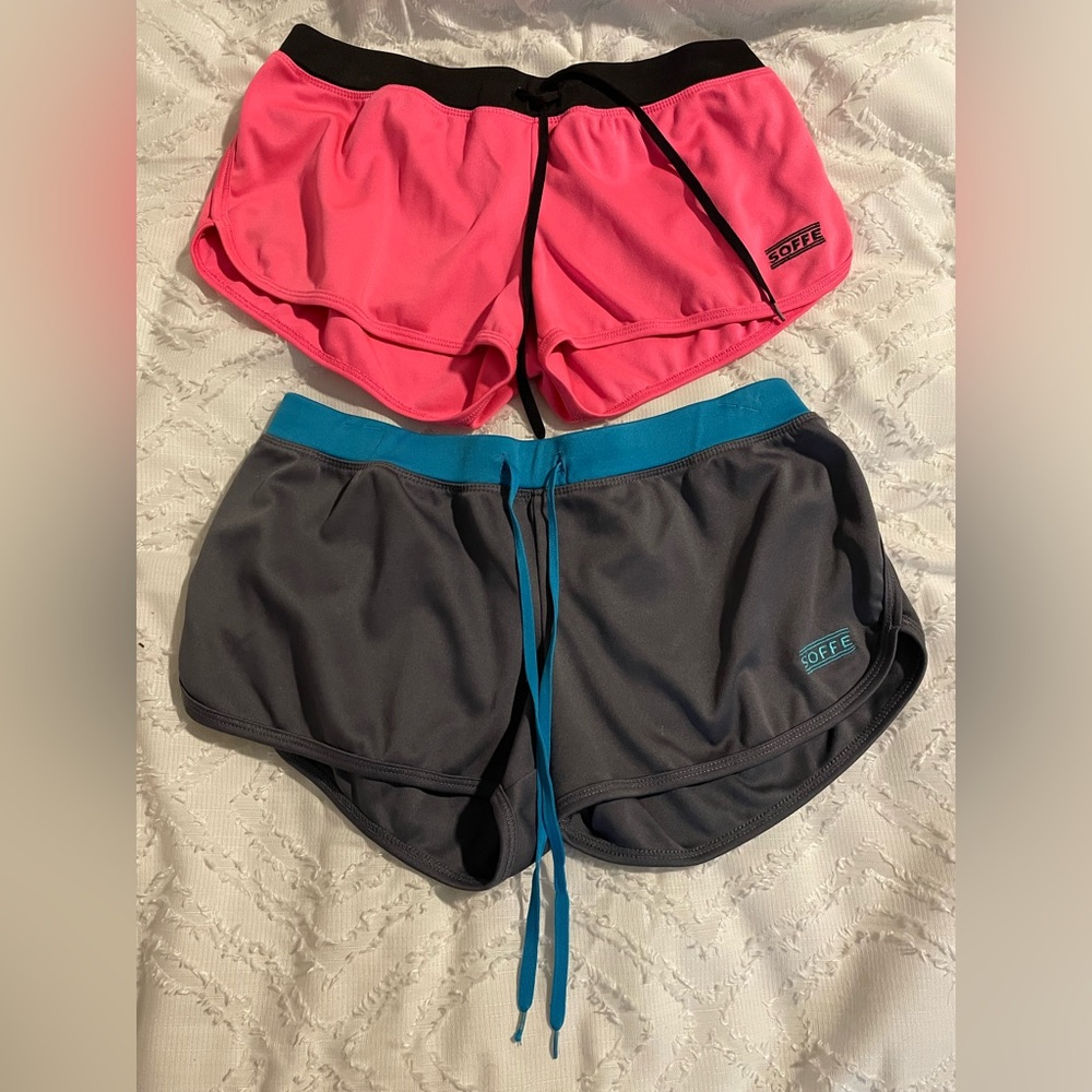 Soffe shorts size small pink and gray